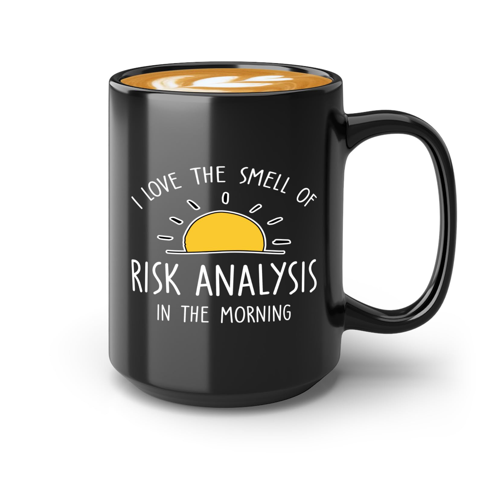 Flairy Land Actuary Coffee Mug 15oz Black -Smell of Risk Analysis - Insurance Statistician Actuary Dad Mom Accounting Student Finance Dept Colleague