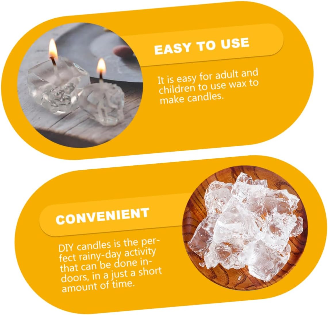 Angoily 2pcs Transparent for Candle Making Crafting Material for Parties Birthdays and Special Occasions Clean Burning Natural Wax for Creative