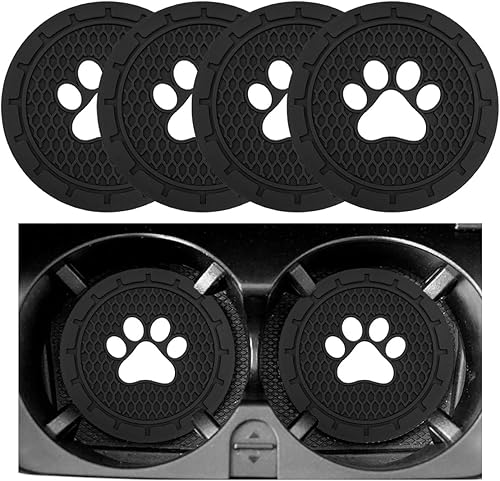 Kewucn 4 posavasos para automóvil, 2.75 pulgadas, lindo posavasos de automóvil para mujeres y hombres, portavasos antideslizantes de PVC para