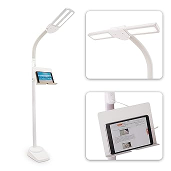 OttLite Dual Shade LED Floor Lamp with USB Charging Station