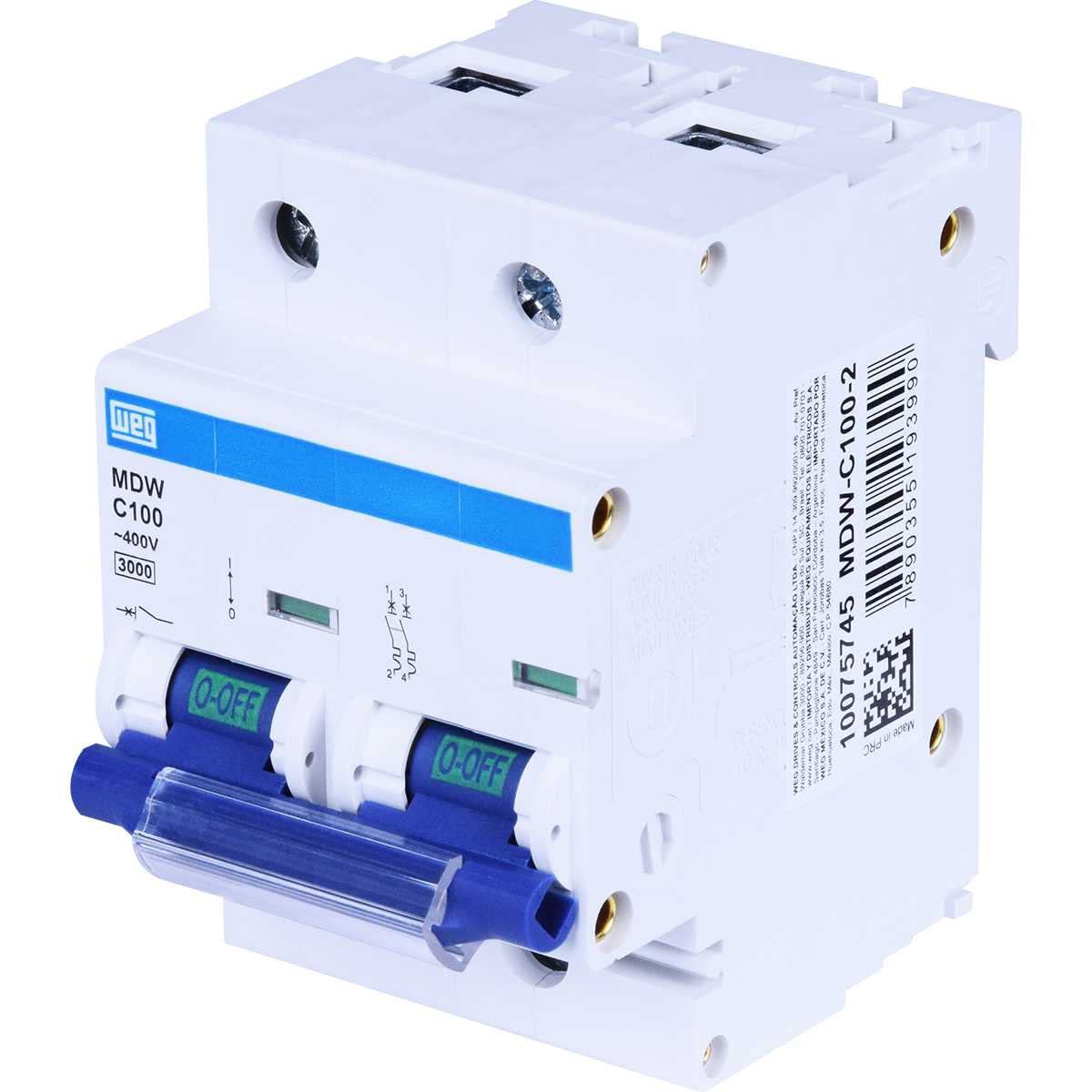 Mini Disjuntor WEG MDW Bipolar 100A de alta qualidade