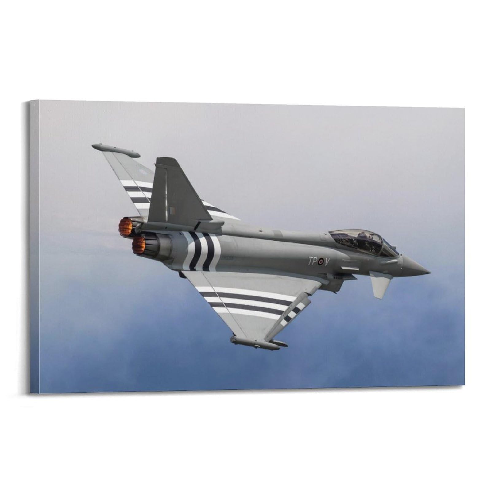 ZLQYHW Military Fighter Aircraft Poster Typhoon Fighter Jet Fighter Plane Decorative Canvas Family Bedroom Artwork Picture Painting 12x18inch(30x45cm)