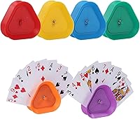 GHERPTE 6-Pack Triangle Hands-Free Playing Card Holders for Kids, Adults, Seniors - Poker, Bridge, Family Game Nights, 6 Colors