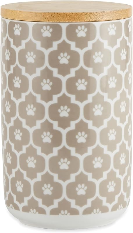 Canister de Cerâmica para Armazenar Petiscos e Ração Bone Dry Lattice Stone – 4,5 xícaras