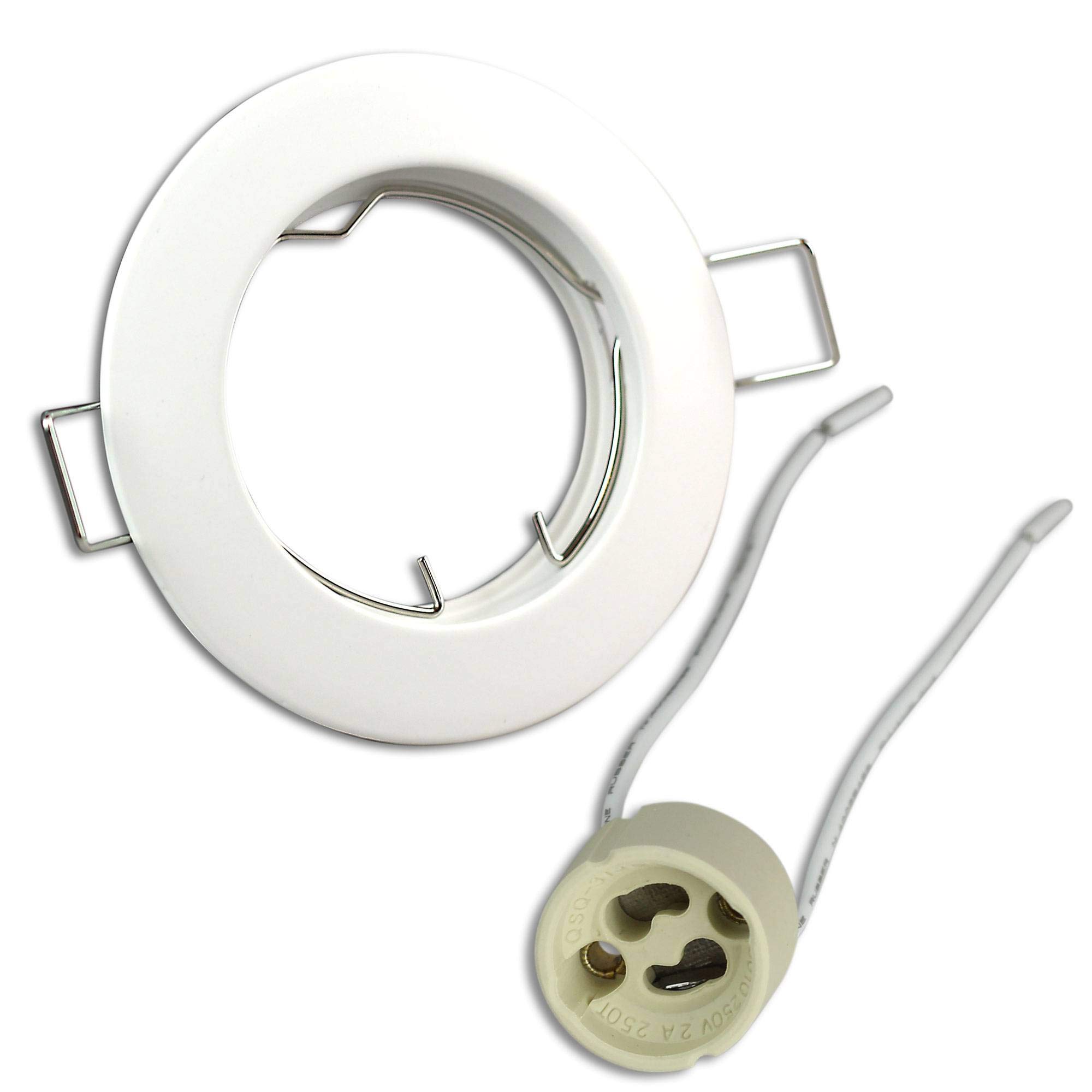 Set Di 30 Faretti Da Incasso A LED GU10 Cornice Incasso Roud Bianco