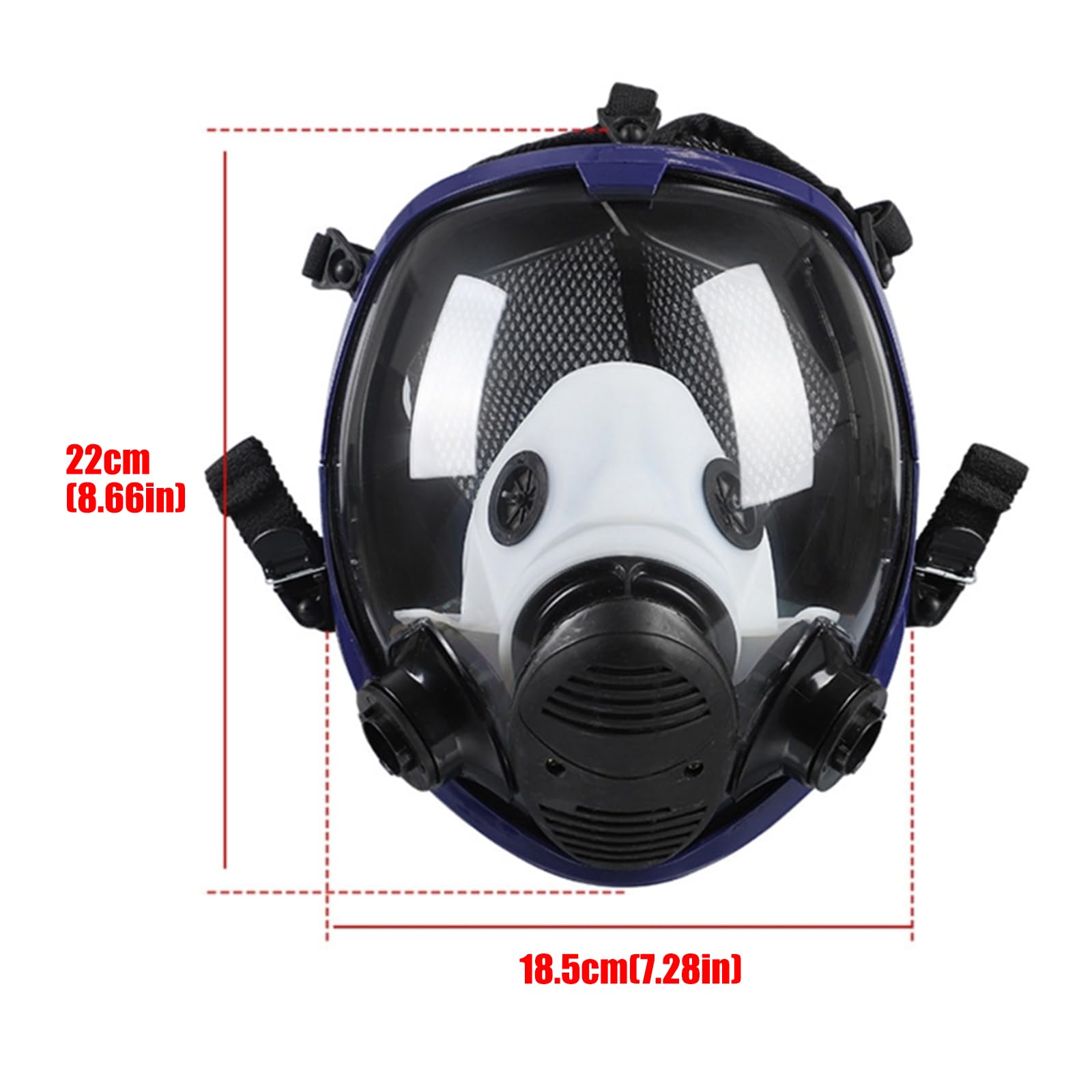 Masque de protection intégral avec boîte filtrante et coton adapté à la sécurité industrielle et à la prévention de la poussière Confort de longue durée Conception ergonomique