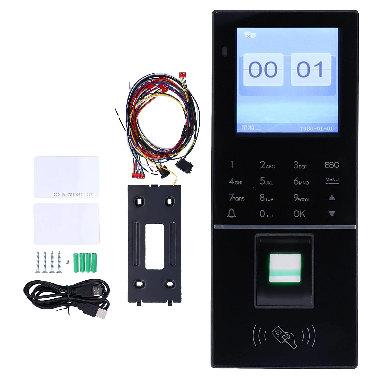 Attendance Machine, Employee Time Clock Anti?tampering ABS Plastic 12V