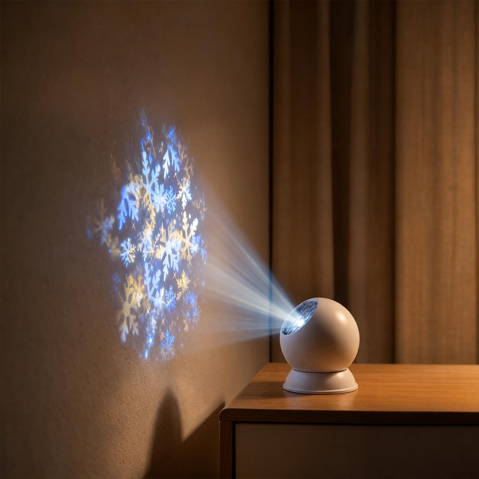 Dynamic Rotating LED Projector Light 3D Snowflake, New Ocean Projector Lamp