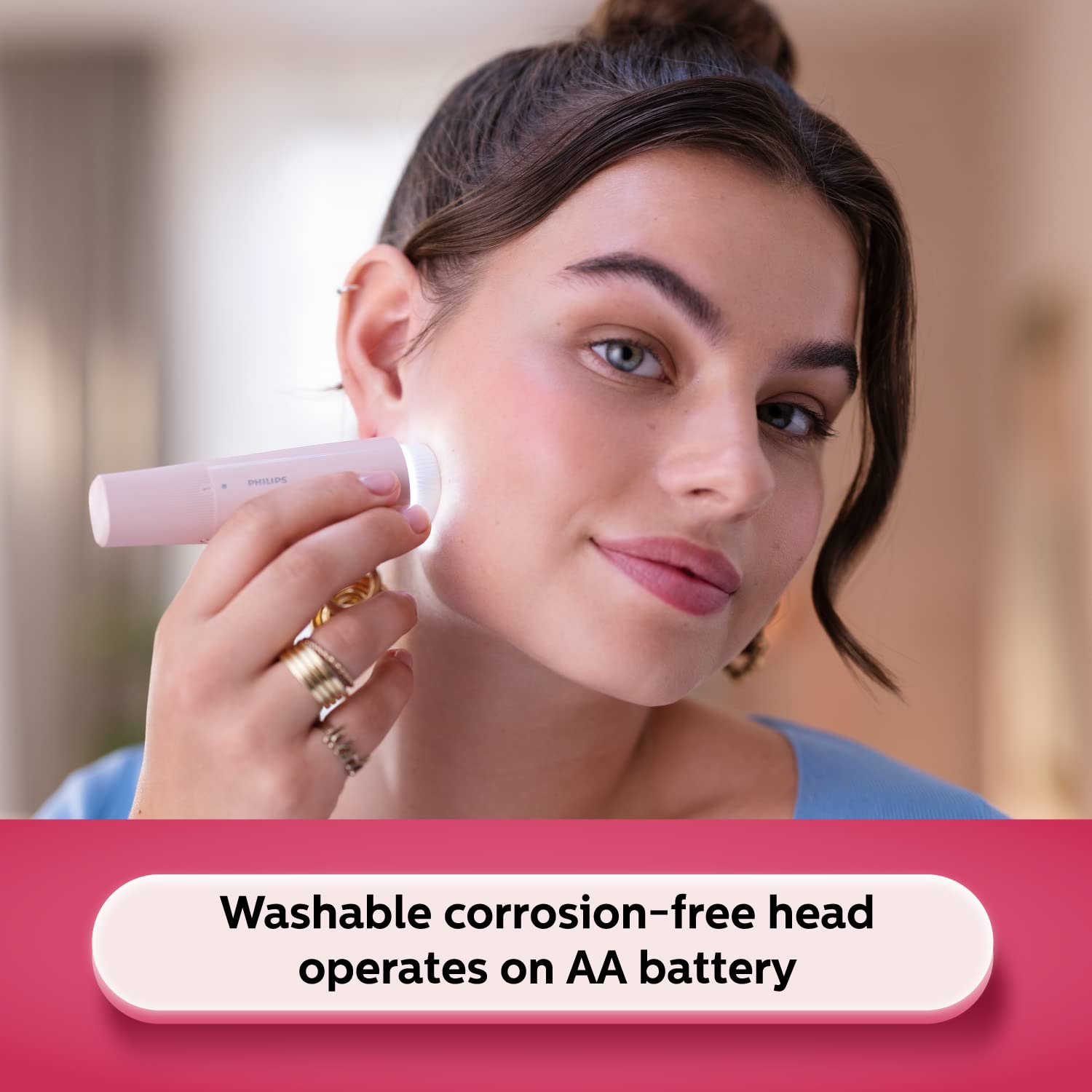 Philips Cordless Facial Hair Remover with Wide Hypoallergenic Head for gentle experience at home BRR454/00 : Amazon.in: Health & Personal Care