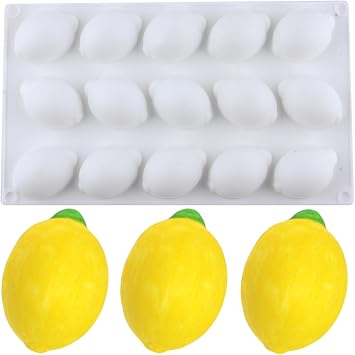 15 Cavity Lemons Silicone Chocolate Molds Lemon Mold For Chocolate Baking Mousse Cake