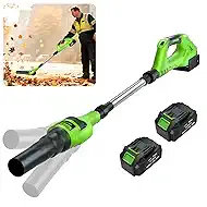 Leaf Blower Cordless, 40V Electric Leaf Blower Cordless with 2 Batteries, Adjustable 300° Multi-Angle Rotation Nozzle 3 Speed Modes 500CFM/180MPH for Lawn Care, Patio, Dust, Leaves, Yard, Car, Gutter