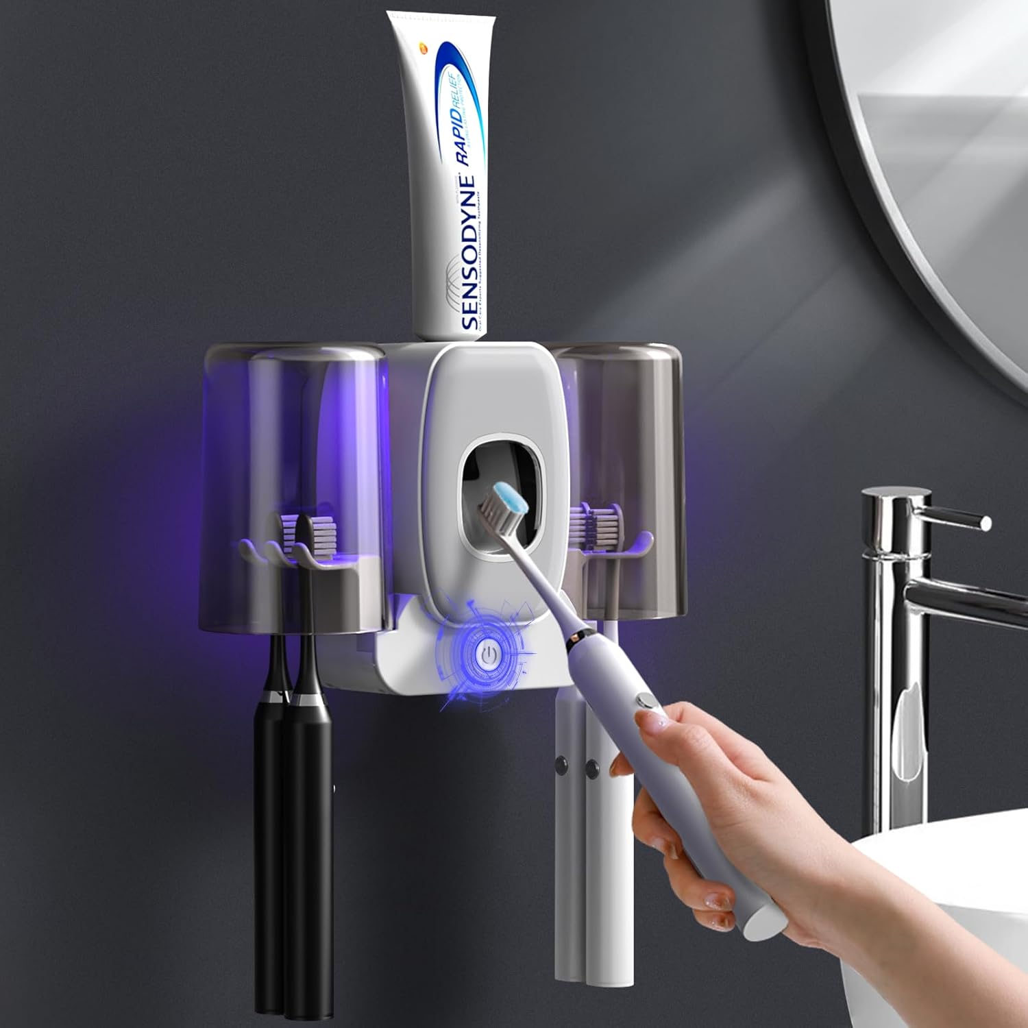 Toothbrush Holders for Bathrooms, Automatic Tootaste Dispenser