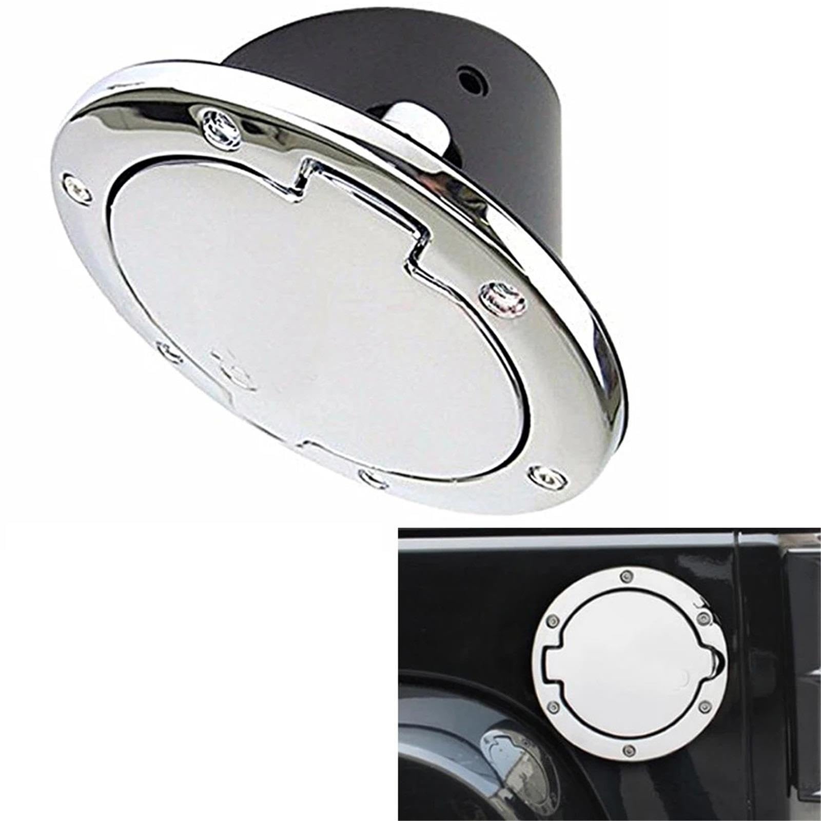 serbatoio carburante con chiavi antifurto Per Wrangler JK 2 Door & 4 2007-2017 Chrome Car Olio Combustibile Tappo di riempimento Serbatoio Gas Coperture Valvola Tappo