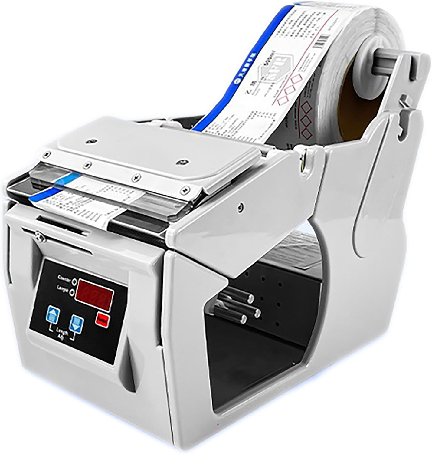 Automatic Label Dispenser, Sticker Separating Machine, Label Stripping Machine with Digital Control, 5-180mm Label Width and Automatic Counting for Self-Adhesive Label/Barcode Labels/Safety Labels