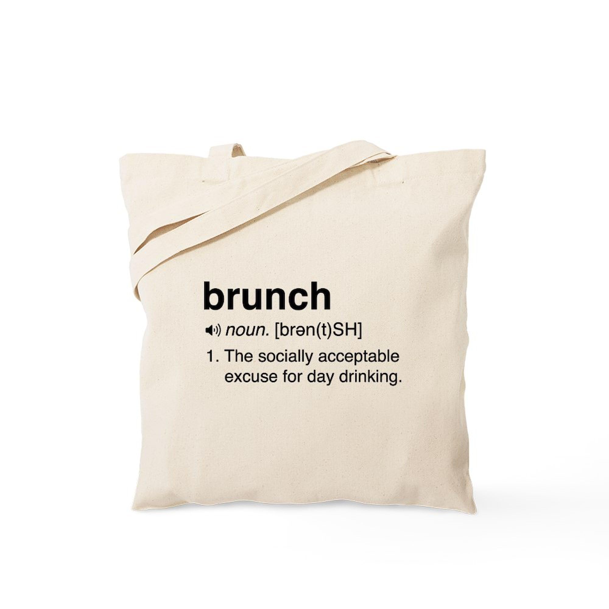 CafePress 'Brunch Because Mimosas' Natural Canvas Tote Bag - Reusable Shopping Bag (2 Sizes)