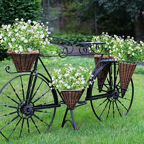 Image of AmyHomie 20 PCS Artificial Flowers for Outdoors, UV Resistant Fake Plants