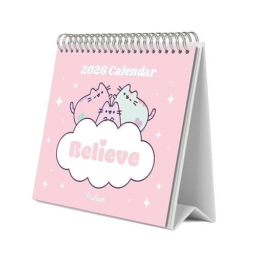 Grupo Erik Kalender 2026 Tischkalender Pusheen Kalender Familienplaner - Tischkalender 2026 zum Aufstellen 20 x 17 cm Jahreskalender 2026 - Offizieller Kawaii Stuff Pusheen Fanartikel