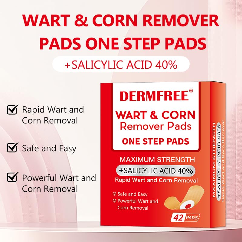 Image of Plantar Wart Remover Pads, Wart Remover Bandaid for Plantar Wart, Hand Wart, Corns, Callus Removal, 40% Salicylic Acid 42 Pads