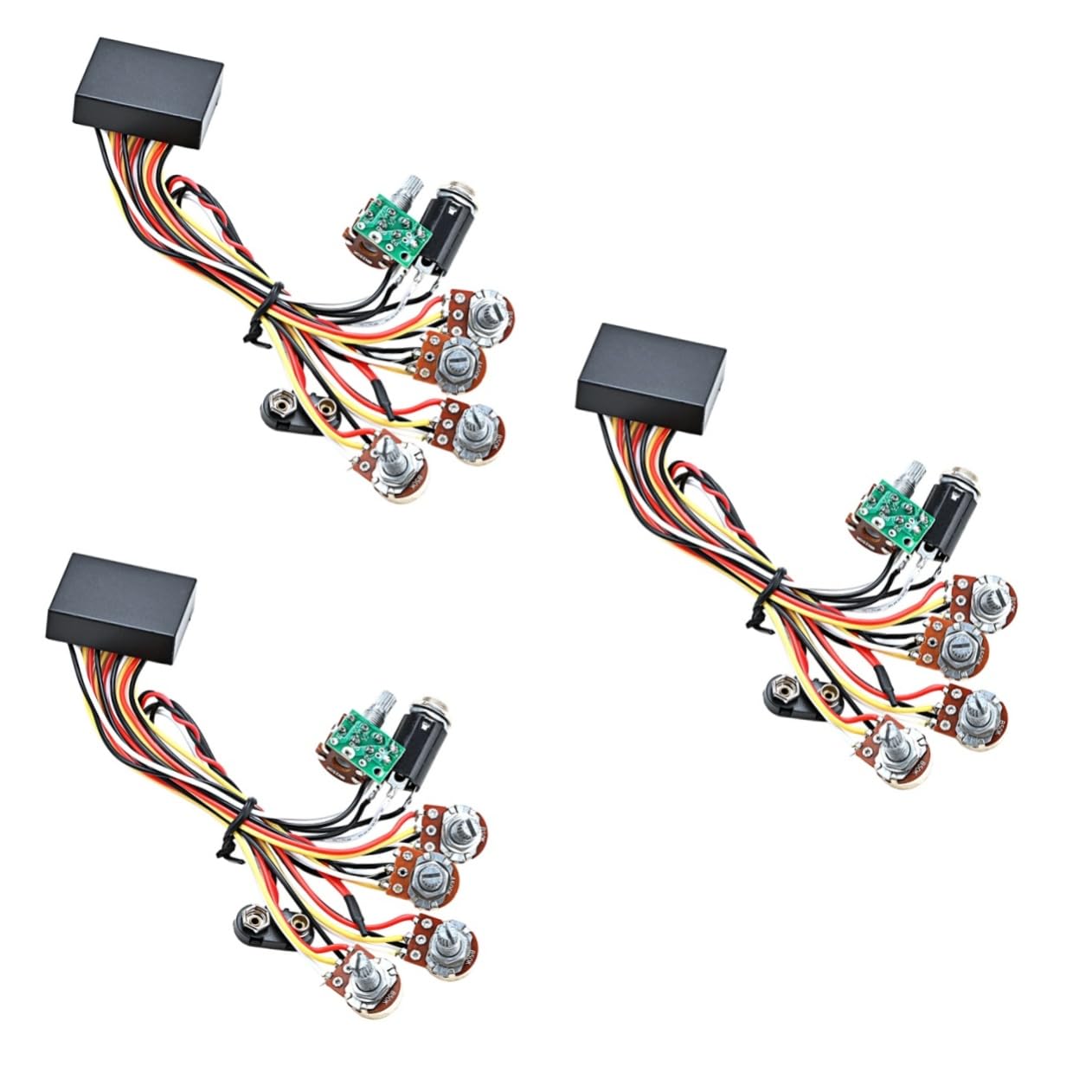 VICASKY 3pcs Bass Guitar Harness Bass Wiring Harness Active Preamp Circuit Guitar Refitting Accessory