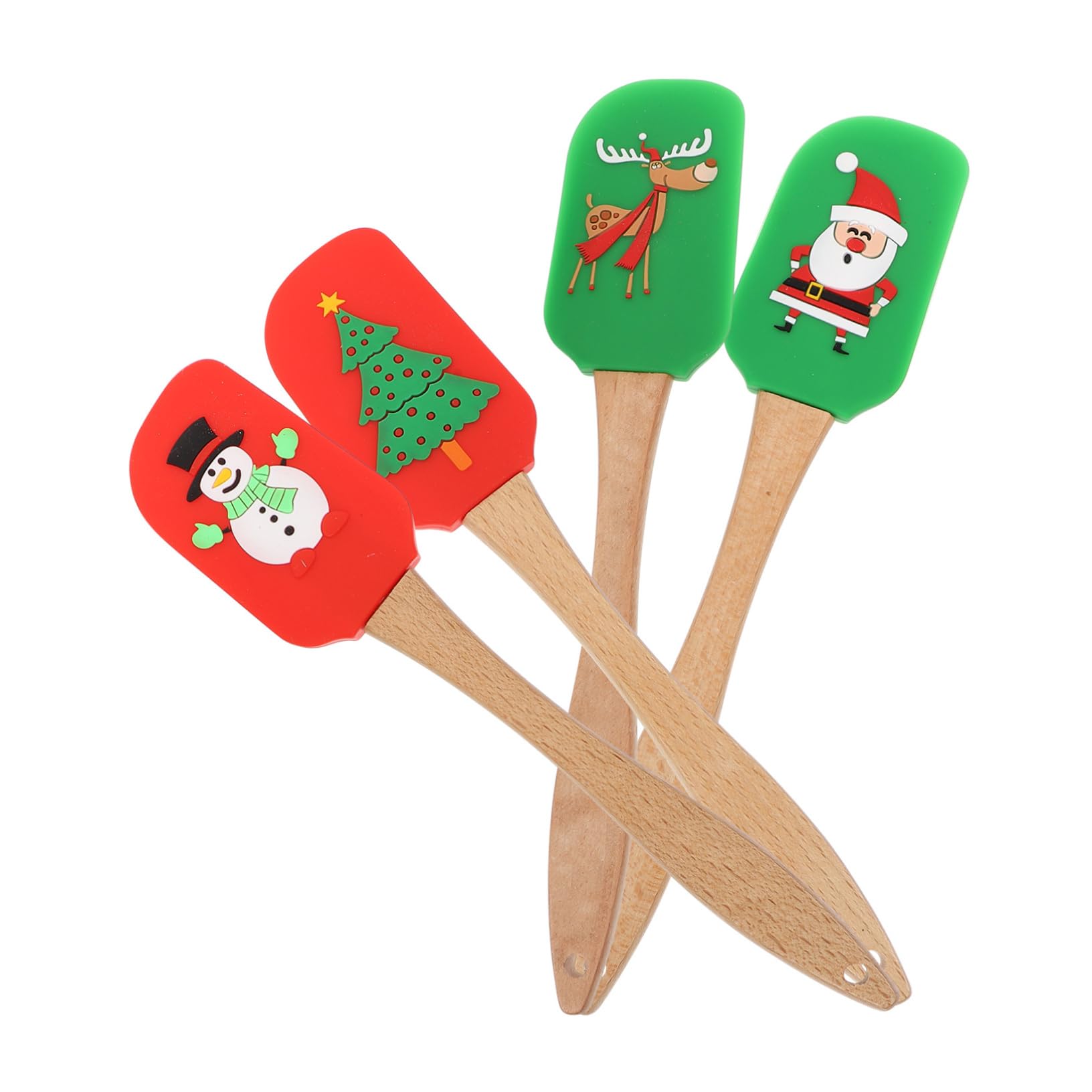 Cabilock Espátula Pastelería Silicona Para Mantequilla Raspador De Silicona De 4 Piezas Espátula Para Tartas Color Crema Herramientas De Para Hornear