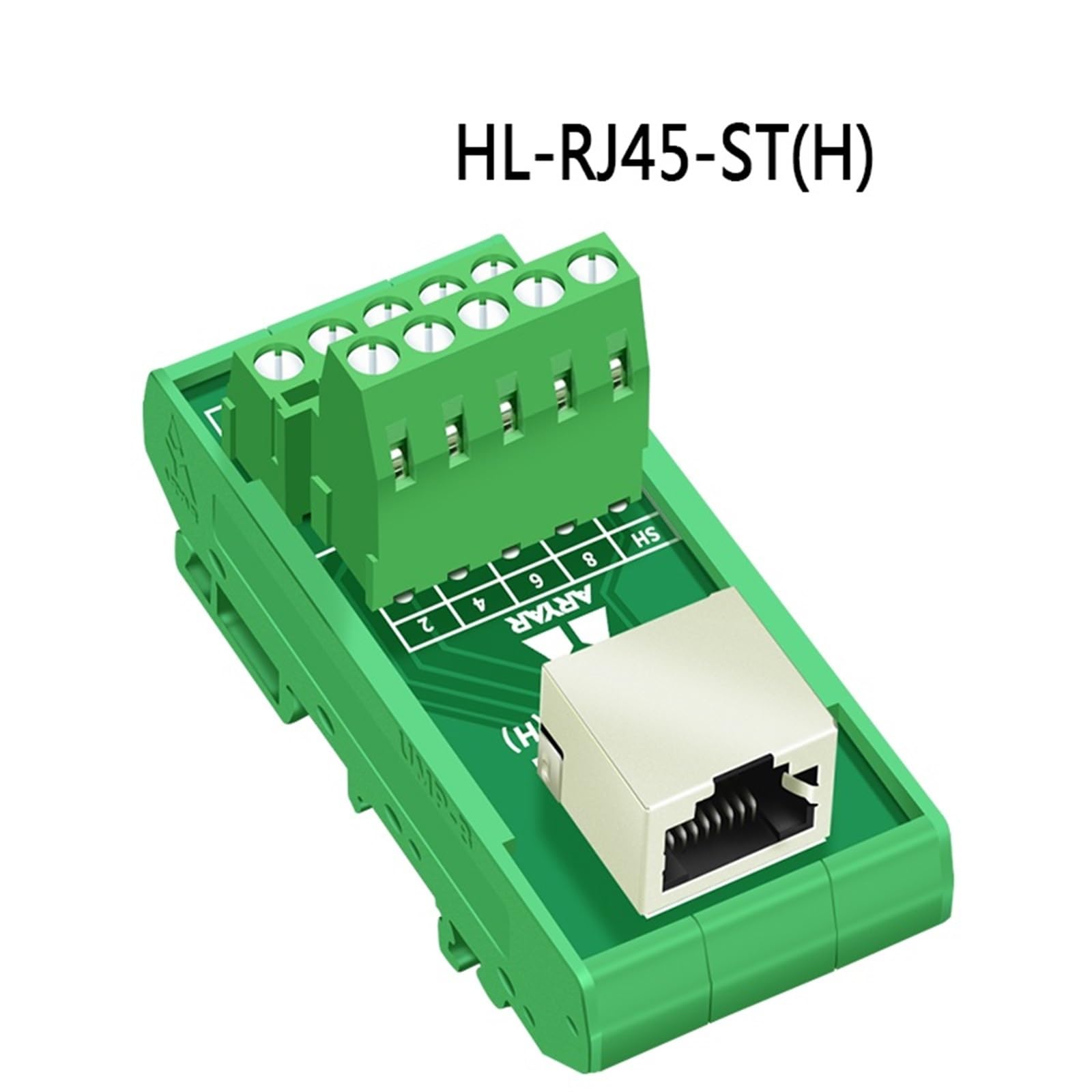 Uchwyt na szynę DIN RJ45 żeński do wkręcania listwy zaciskowej RJ45 45 stopni panelu obejściowego (HL-RJ45-ST-A)