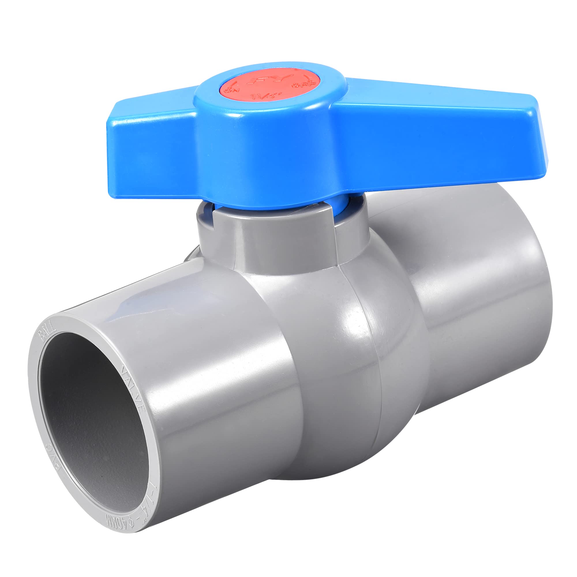sourcing map Ball Valve, 40mm ID PVC Socket End Shut off Valve for Aquarium Setup, Sump Pump, Pool, Garden Sprinkler Gray Blue