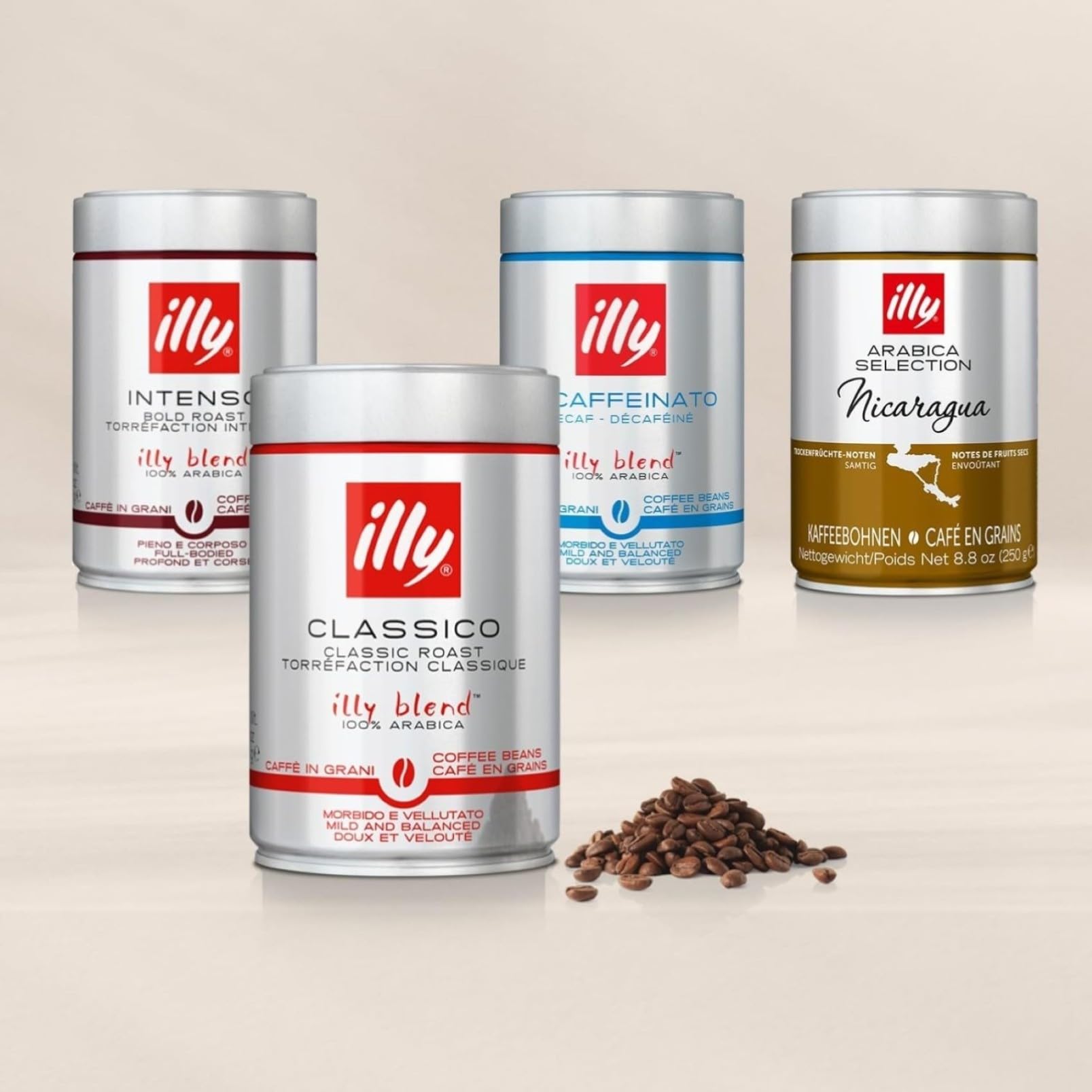 illy, Café en Grains Arabica Selection Guatemala, 6 Boîtes de 250g | 100% Arabica, Notes de Chocolat, Goût Amer et Intense, 1,5 kg au Total