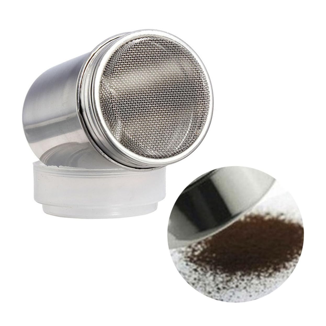 COLLBATH Sifter for Powdered Sugar 304 Stainless Steel Bottle Coffee Powder Sifter Seasoning Jar Lids