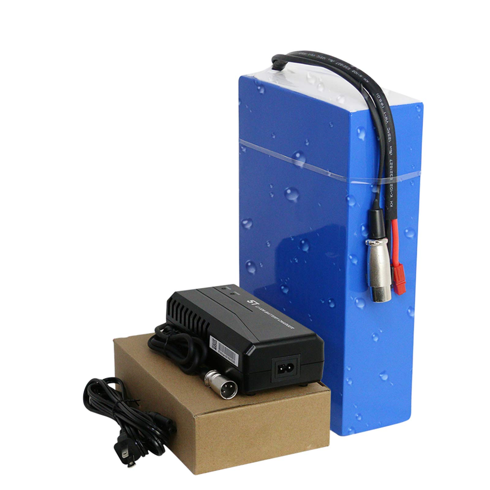 (US Warehouse) 72v/60v/48v/52v/36v/24v Ebike Battery for 250w -3000w Motor, 15Ah/20Ah/25Ah Large Capacity Waterproof Rectangular PVC Lithium Battery Pack Adult Electric Bike Conversion Kit