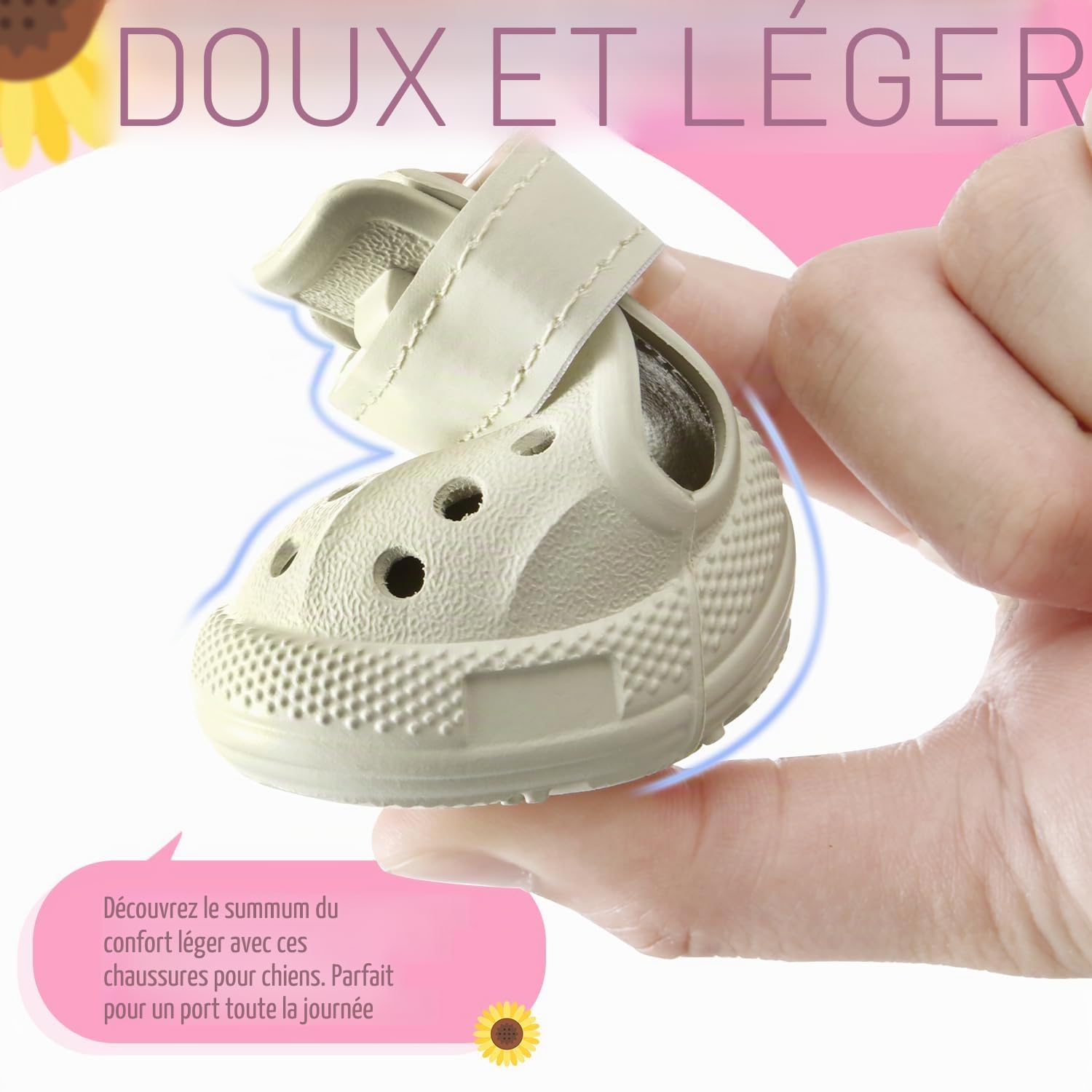 SlowTon Chaussures pour Chiens pour pavé Chaud, Sandales pour Chiens Respirantes antidérapantes avec Bandes réfléchissantes, faciles à Mettre et à enlever, faciles à Nettoyer