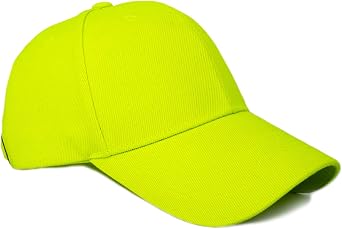 Classic Plain Baseball Cap Casual Trucker Dad Hat for Workout and Outdoort Activities Neon Yellow