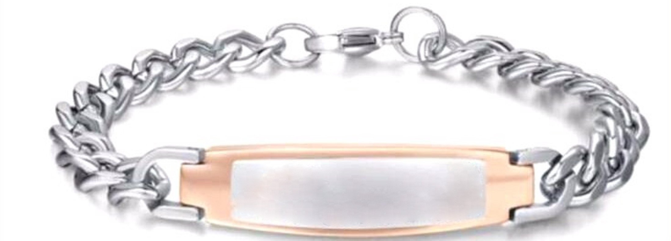 Elegante ID Edelstahl Armbänder Partnerarmbänder mit Gravur nach Wunsch mit Box