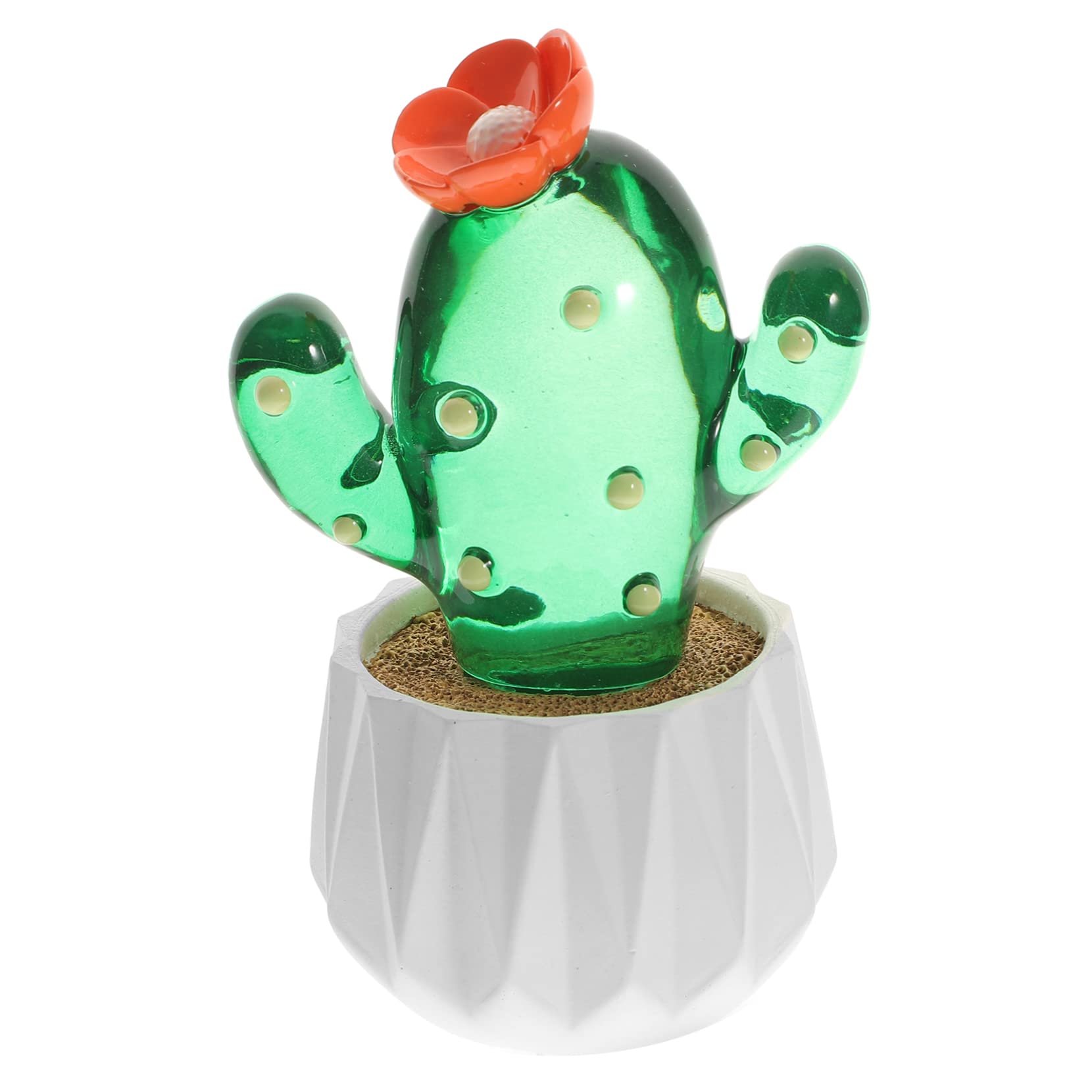 ULDIGI Cactus Ornament Handmade Glass Figure Glass Figurines Crystal Figurines Craft Statue House Plants Indoors Live Margarita Ornament Mexican Christmas Ornaments Animal Household Resin