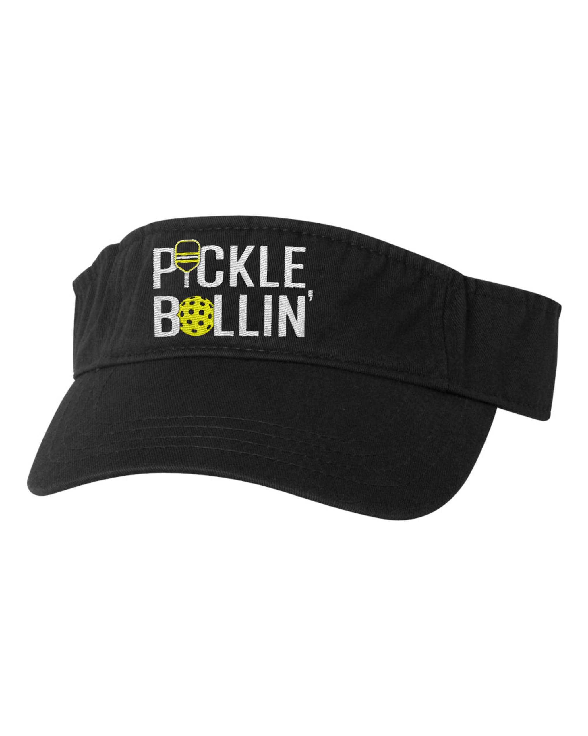 Go All Out One Size Black Visor Pickleballin' Embroidered Visor Dad Hat