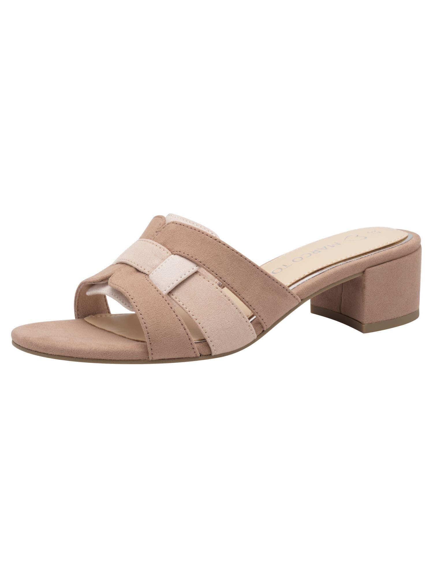 MARCO TOZZI Women's Elegant Block Heel Mules, Nude Comb, 8 UK