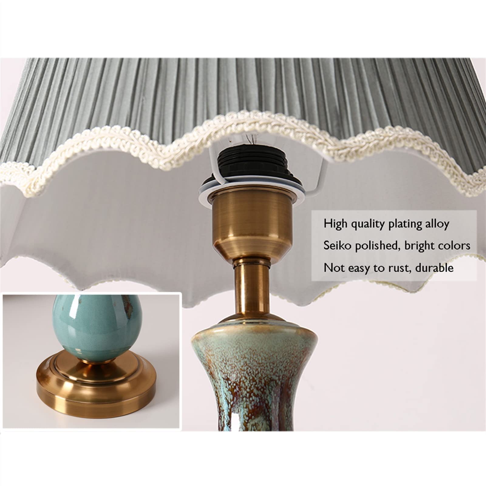 desk lamp Lampa na biurko Ceramiczna lampa stołowa Sypialnia Abażur z tkaniny Lampka nocna Nowoczesna ślubna Ciepła kreatywna szafka nocna Lampa stołowa Lampa biurkowa Led table lamp