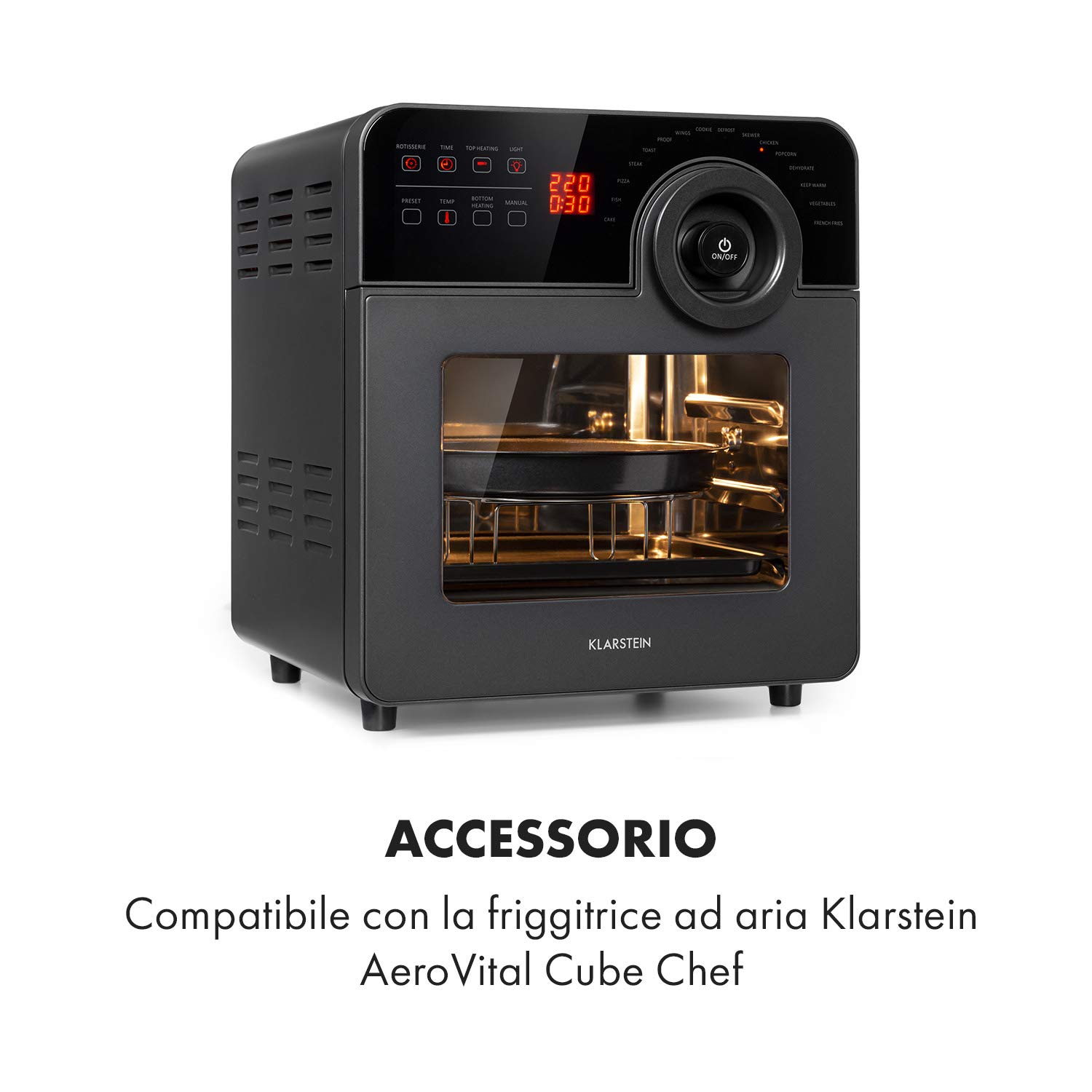Klarstein Gabbia Per Bistecche In Acciaio Inox Per AeroVital Cube Chef: Accessorio Per Cottura Perfetta A 360° - 4