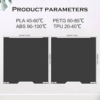 Bamboo Lab H2S H2D 3D Printer Double Sided Smooth PEI Build Plate 346x355mm, Double Sided Smooth Spring Steel Plate for Bambu Lab H2S, H2D, H2D Combo 3D Printer Platform, 350mmx320mm Print Size