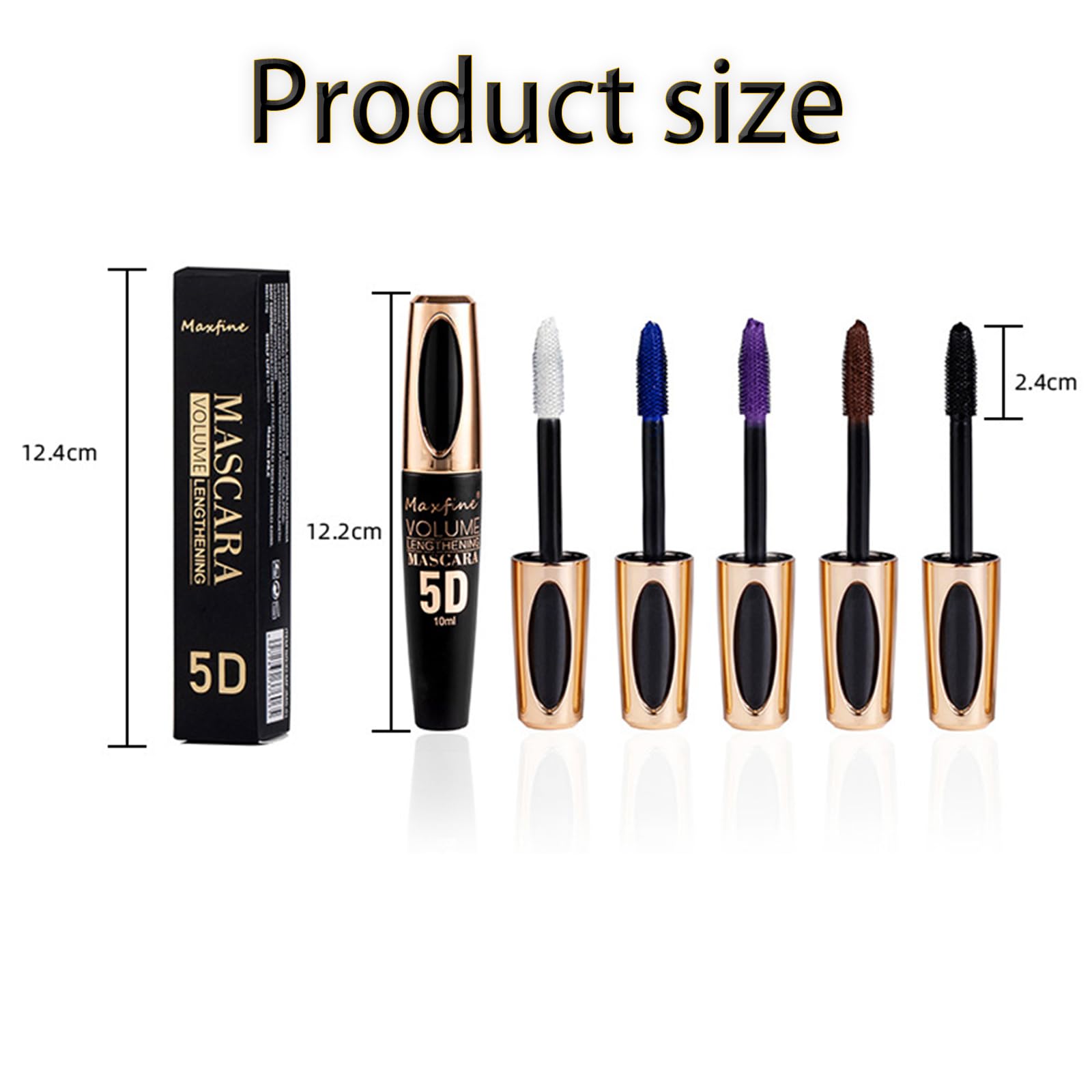 Blue Mascara,5D Silk Fiber Eyelash Volume with Soft Brush - Image 2