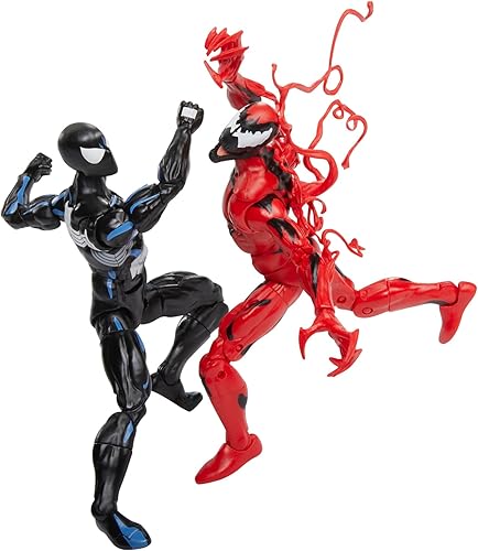 Marvel Legends Series Spider-Man Symbiote & Carnage - Figuras de acción coleccionables de 6 pulgadas, paquete de 2, juguetes para edades de 4 años