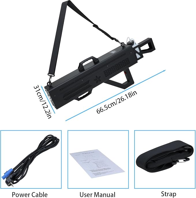 Fog Gun 1700W con luces LED RGB, máquina de humo portátil miniatura 5