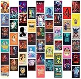 60 PCS Stranger Things Halloween Decorations - Stranger Things Party Supplies Trendy Wall Prints Kit - 4x6 Inch - Stranger Things Decor - Posters for Room Aesthetic - Hellfire Club Shirt Room Decor - Stranger Things Stickers - Boys Room Decor - Teen Boy Room Decor