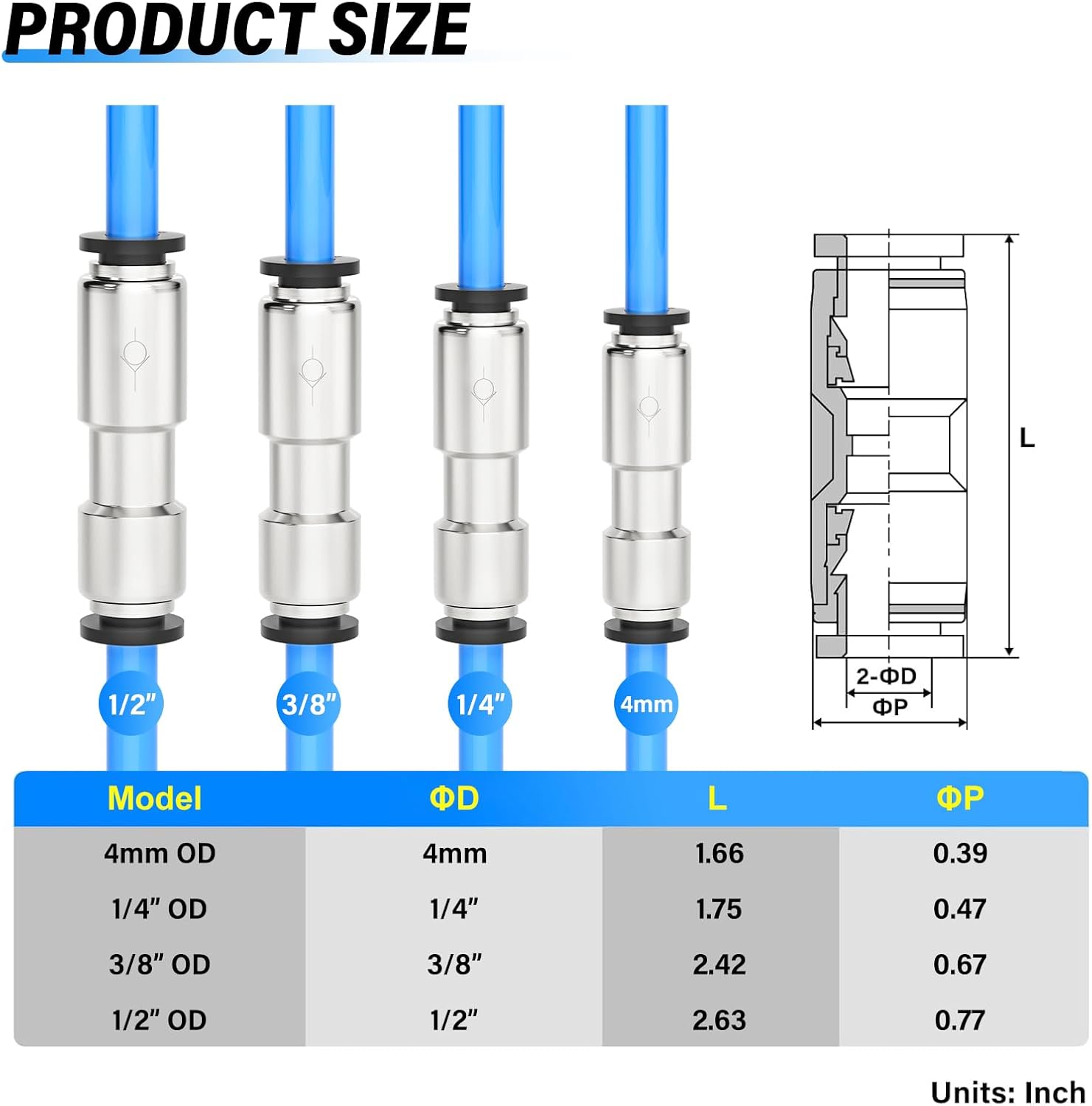 TAILONZ PNEUMATIC 1/2 Nickel plated copper Quick-plug type one-way check valve gas pipe coupling CVPU check valve 5PCS