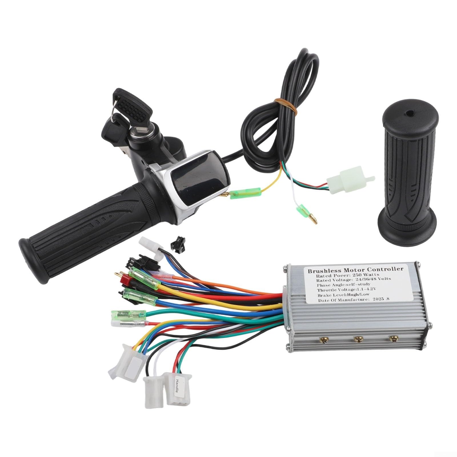 Kit de contrôleur de moteur sans balais avec affichage LCD, accélérateur pour vélo électrique 24 V, 36 V, 48 V, 250 W, système intelligent de croisière antivol