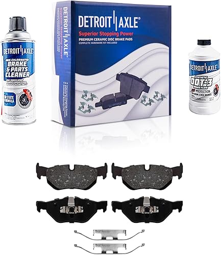 Miniatura 59 de Detroit Axle - Kit de freno para pastillas de freno de cerámica Ford Mustang Base GT 2000 2001 2002 2003 con repuesto de hardware delantero y trasero
