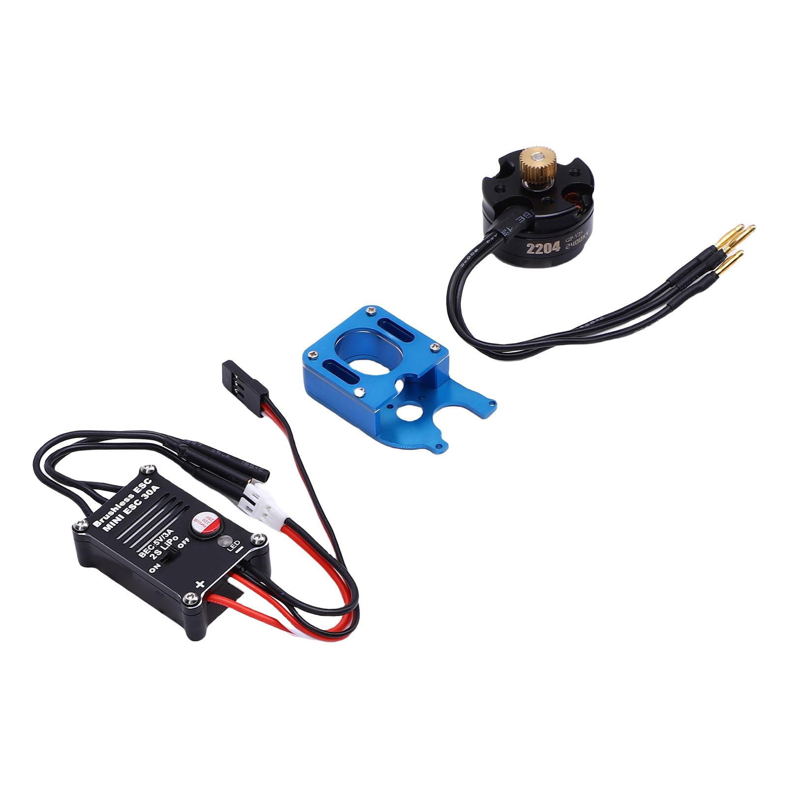 BRRNOO Zestaw RC Motor ESC Kompatybilny z SCX24 1 24, 30A Bezszczotkowy
