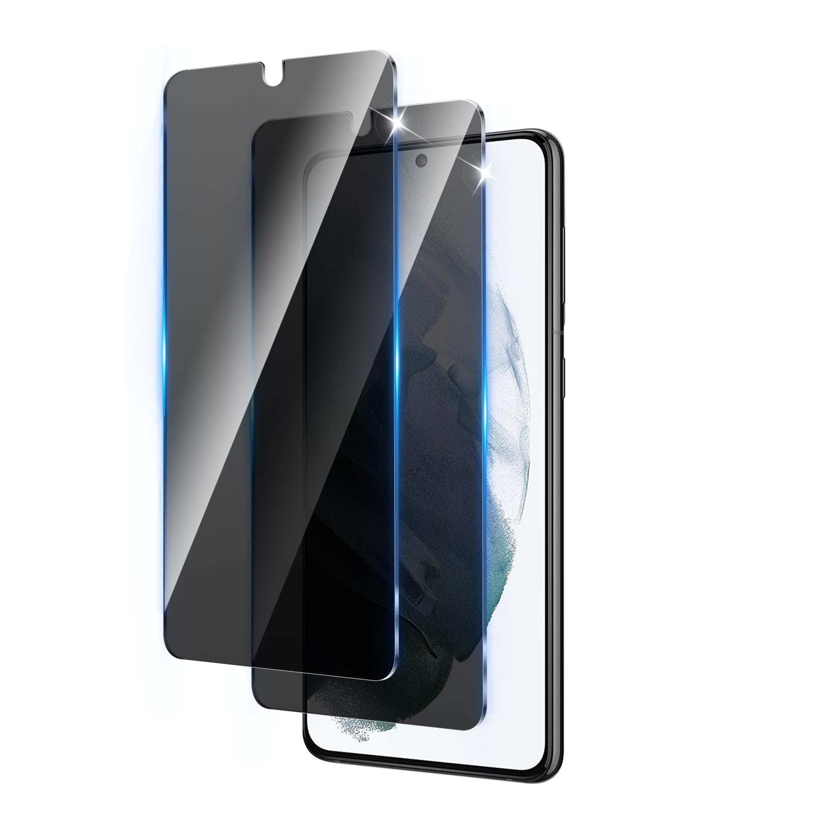 LZAYN 2 Pack Privacy Screen Protector Designed for Samsung Galaxy S21 Plus / S21+,Full Coverage Anti-Spy Tempered Glass Film,9H Hardness,