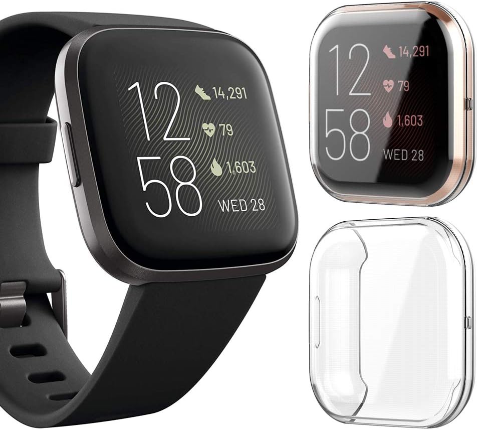 Compatible for Versa 2 Case, TPU Screen Protector Scratch-Resist Frame Protective Cover for Versa 2