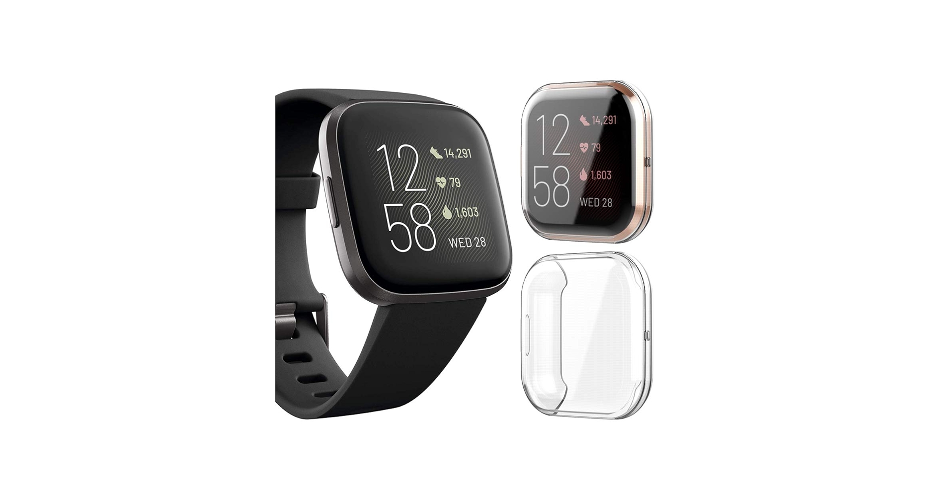 Compatible for Versa 2 Case, TPU Screen Protector Scratch-Resist Frame Protective Cover for Versa 2