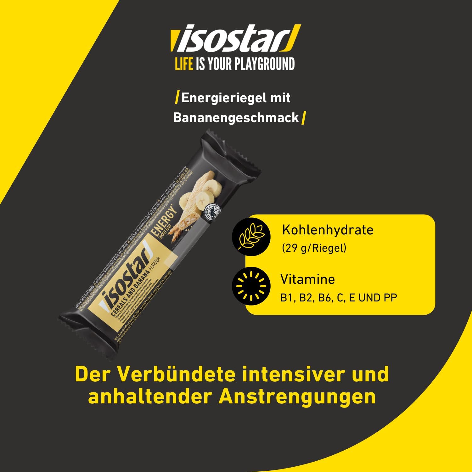 Isostar Barres Sport energy Banane - Lot de 30 Barres Nutritives energétiques - 30 x 40 g
